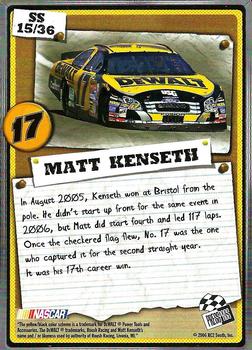 2007 Press Pass - Snapshots #SS 15 Matt Kenseth Back