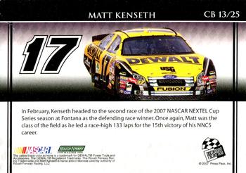 2007 Press Pass Collector's Series Box Set #CB 13 Matt Kenseth Back