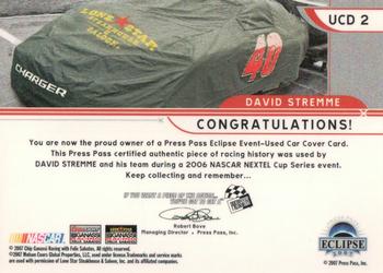 2007 Press Pass Eclipse - Under Cover Drivers NASCAR #UCD 2 David Stremme Back