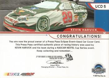 2007 Press Pass Eclipse - Under Cover Drivers NASCAR #UCD 5 Kevin Harvick Back