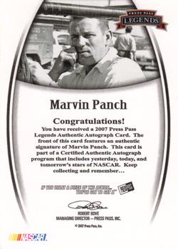 2007 Press Pass Legends - Autographs Black #NNO Marvin Panch Back