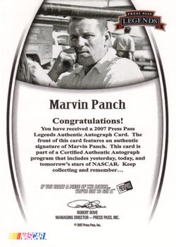 2007 Press Pass Legends - Autographs Blue #NNO Marvin Panch Back