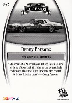 2007 Press Pass Legends - Blue #B-22 Benny Parsons Back