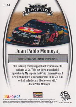 2007 Press Pass Legends - Blue #B-44 Juan Pablo Montoya Back