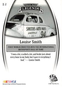 2007 Press Pass Legends - Bronze #Z-2 Louise Smith Back