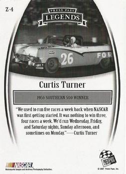 2007 Press Pass Legends - Bronze #Z-4 Curtis Turner Back