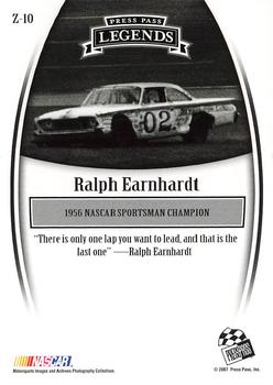 2007 Press Pass Legends - Bronze #Z-10 Ralph Earnhardt Back