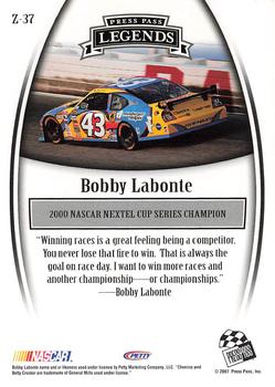 2007 Press Pass Legends - Bronze #Z-37 Bobby Labonte Back