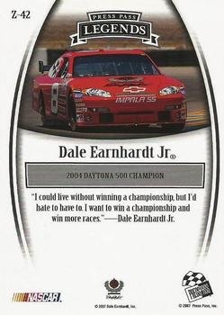 2007 Press Pass Legends - Bronze #Z-42 Dale Earnhardt Jr. Back