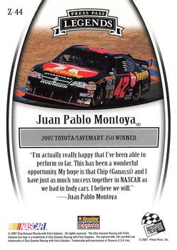 2007 Press Pass Legends - Bronze #Z-44 Juan Pablo Montoya Back