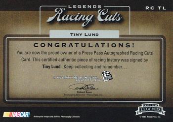 2007 Press Pass Legends - Cut Signatures #TL Tiny Lund Back