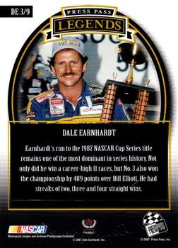 2007 Press Pass Legends - Dale Earnhardt Silver #DE 3 Dale Earnhardt Back