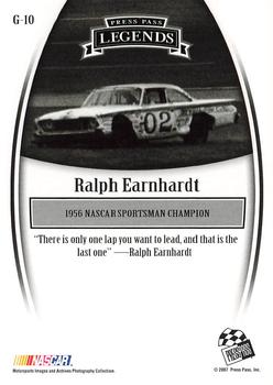2007 Press Pass Legends - Gold #G-10 Ralph Earnhardt Back