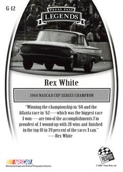 2007 Press Pass Legends - Gold #G-12 Rex White Back