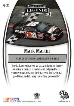 2007 Press Pass Legends - Gold #G-35 Mark Martin Back