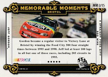 2007 Press Pass Legends - Memorable Moments Gold #MM 3 Jeff Gordon Back