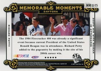 2007 Press Pass Legends - Memorable Moments Silver #MM 11 Richard Petty Back