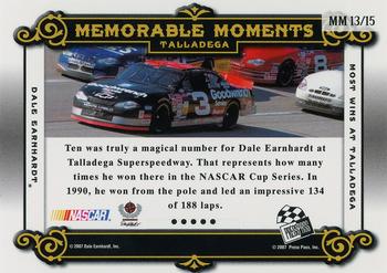 2007 Press Pass Legends - Memorable Moments Silver #MM 13 Dale Earnhardt Back