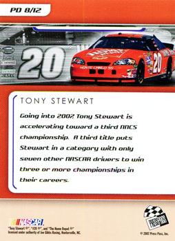 2007 Press Pass Premium - Performance Driven #PD 8 Tony Stewart Back