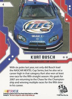 2007 Press Pass Stealth - Retail #4 Kurt Busch Back
