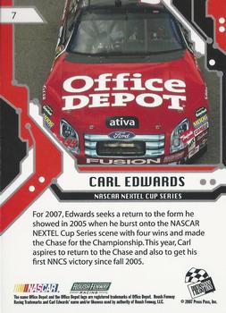 2007 Press Pass Stealth - Retail #7 Carl Edwards Back