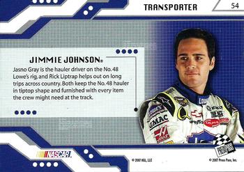 2007 Press Pass Stealth - Retail #54 Jimmie Johnson's Rig Back