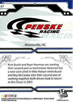 2007 Press Pass Stealth - Retail #67 Ryan Newman / Kurt Busch Back