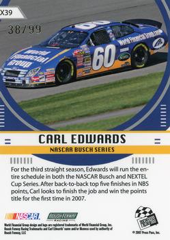 2007 Press Pass Stealth - Chrome Exclusives #X39 Carl Edwards Back