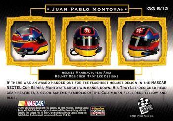 2007 Press Pass VIP - Gear Gallery #GG 5 Juan Pablo Montoya Back