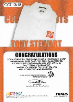 2007 Traks - Corporate Cuts Team #CCT 13 Tony Stewart Back