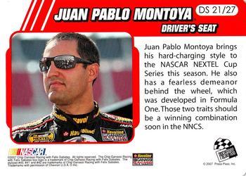 2007 Traks - Driver's Seat National #DS 21 Juan Pablo Montoya Back