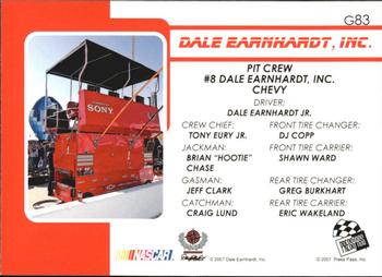 2007 Traks - Gold #G83 Dale Earnhardt Jr.'s Car Back