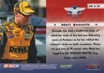 2007 Wheels American Thunder - American Dreams Gold #AD 2 Matt Kenseth Back