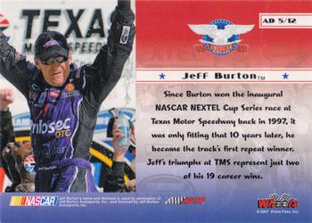 2007 Wheels American Thunder - American Dreams Gold #AD 5 Jeff Burton Back