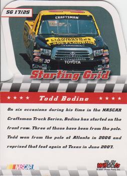 2007 Wheels American Thunder - Starting Grid #SG 17 Todd Bodine Back