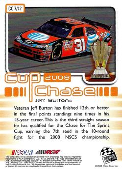 2008 Press Pass - Cup Chase Prizes #CC 7 Jeff Burton Back