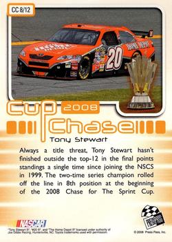 2008 Press Pass - Cup Chase Prizes #CC 8 Tony Stewart Back