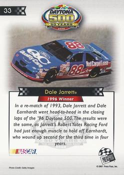 2008 Press Pass - Daytona 500 50th Anniversary #33 Dale Jarrett '96 Back