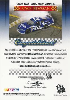 2008 Press Pass - Daytona 500 50th Anniversary #NNO '08 Winner Tire Redemption Back