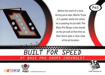 2008 Press Pass - Platinum #P65 Martin Truex Jr.'s Car Back