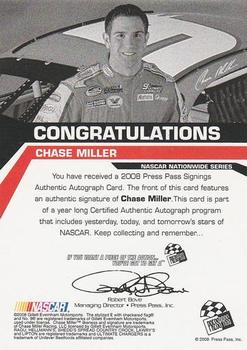 2008 Press Pass - Signings #NNO Chase Miller Back