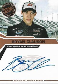 2008 Press Pass - Signings #NNO Bryan Clauson Front