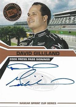 2008 Press Pass - Signings #NNO David Gilliland Front