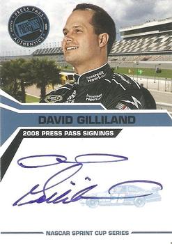 2008 Press Pass - Signings Blue #NNO David Gilliland Front