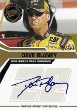 2008 Press Pass - Signings Gold #NNO Dave Blaney Front