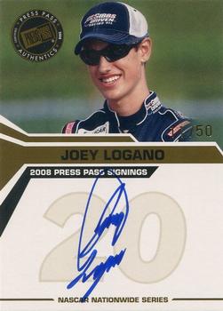 2008 Press Pass - Signings Gold #NNO Joey Logano Front