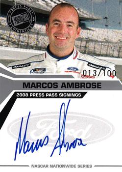 2008 Press Pass - Signings Silver #NNO Marcos Ambrose Front