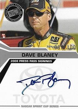 2008 Press Pass - Signings Silver #NNO Dave Blaney Front