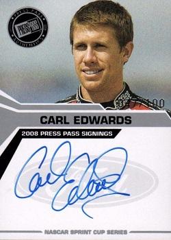 2008 Press Pass - Signings Silver #NNO Carl Edwards Front