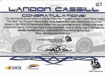 2008 Press Pass - Top Prospects Tires #LC-T Landon Cassill Back